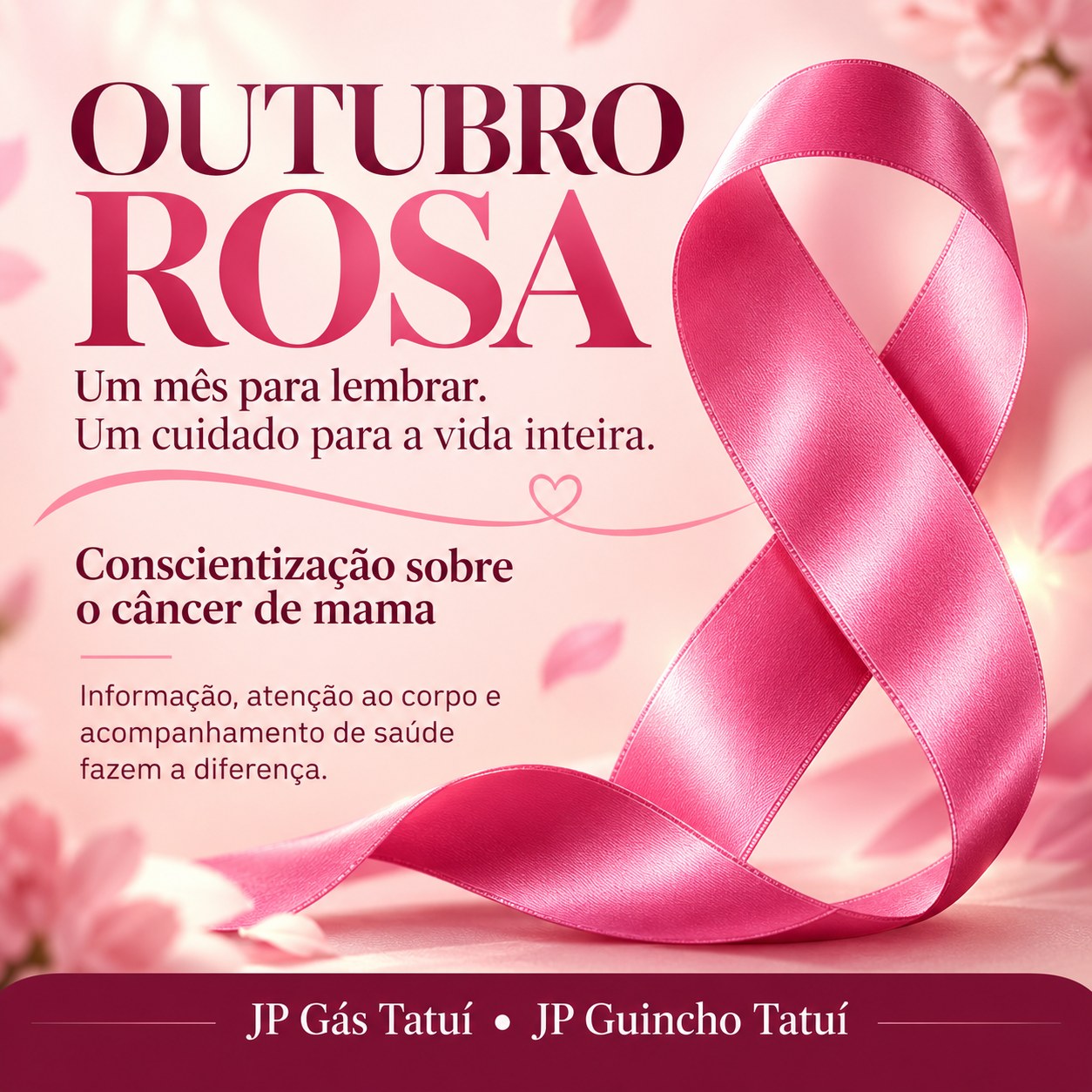 Outubro Rosa: conscientização sobre o câncer de mama. Um cuidado para a vida inteira.